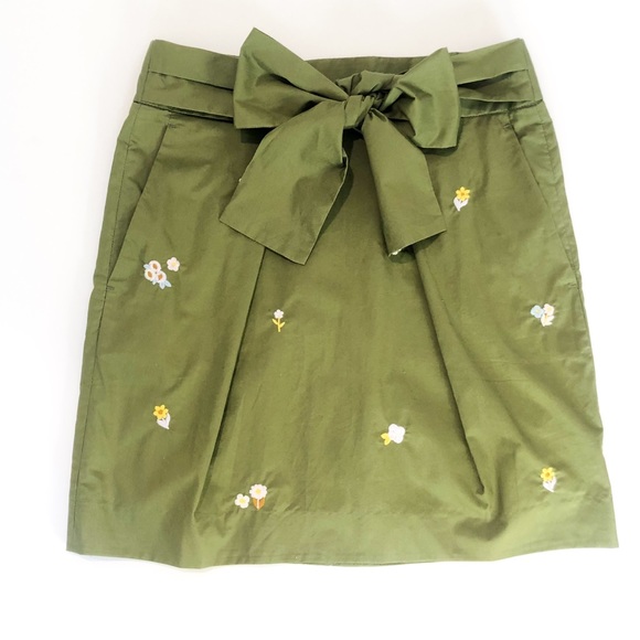 J. Crew Dresses & Skirts - J.Crew Floral Embroidered Tie-Waist Skirt